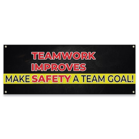 Signmission Teamwork Improves Make Team Goal! Banner Concession Stand Food Truck Single Sided, 48" H, B-30165 B-30165